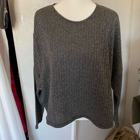 Zara Perfect Basics Looks Lightweight Knit Sweater Sparkly Brown Fall - Picture 1 of 10